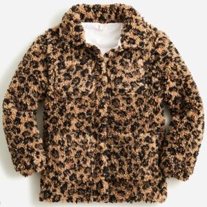 J.Crew Kids Crewcut Jacket in Leopard Sherpa size S (6-7)